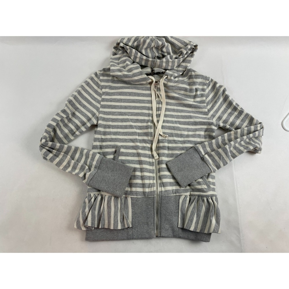Saturday/Sunday Sweater, Women's Size Small, Gray Cream, Full Zip Hoodie